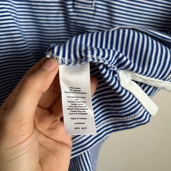 Talbots Nautical Stripped Blue & White Whale Embroidered Shirt Cotton Size XL - Picture 4 of 8